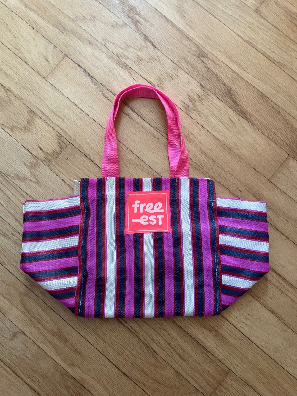 Free People Beach‎ Bag Green Pink Stripe Oversized Tote Pool Market Free-est